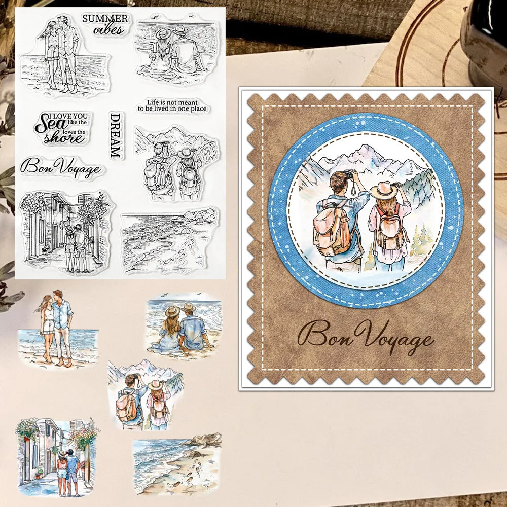 Summer Travel Couple Clear Stamps 01 Summer Travel Couple Clear Stamps 01