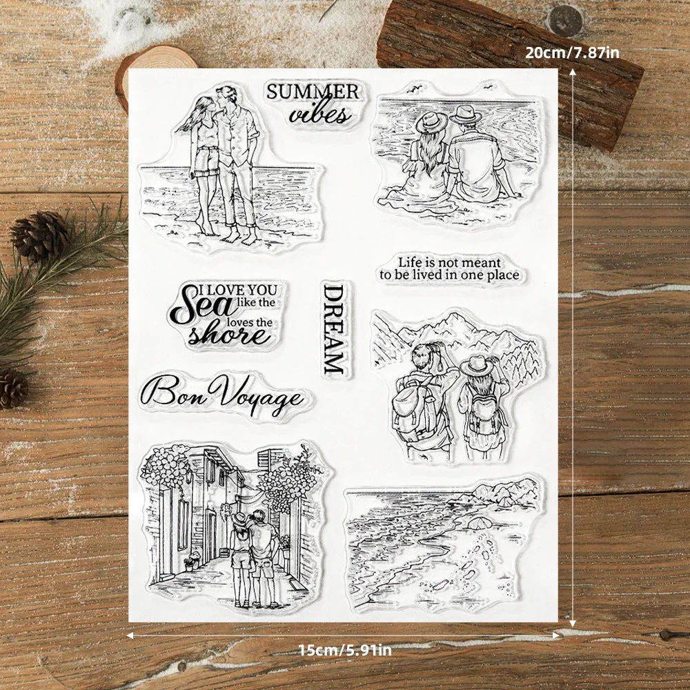 Summer Travel Couple Clear Stamps 02 Summer Travel Couple Clear Stamps 02