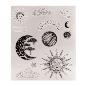 Sumflying Sun Moon Celestial Stars Clear Stamps Sun Moon Clear Stamps 04