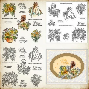 Sunflower Woman Clear Stamps 00