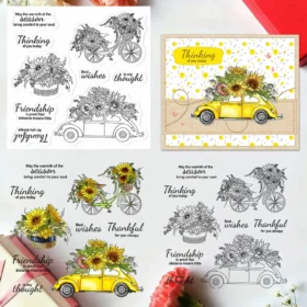 Sumflying Sunflowers Car Bicycle Clear Stamps