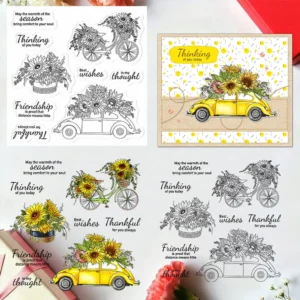 Sunflowers And Cars Clear Stamps 00