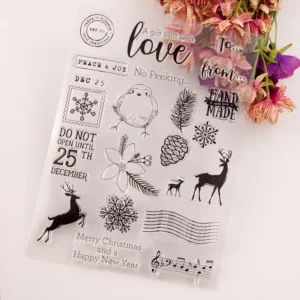Surprise On December 25 Stamp Set - size chart | clear stamp