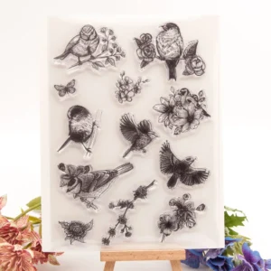 Swallow Sparrow Flowers Stamp Set Swallow Sparrow Flowers Stamp Set - size chart | clear stamp