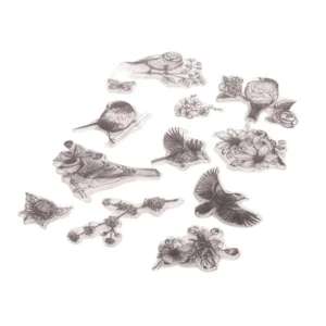Swallow Sparrow Flowers Stamp Set Swallow Sparrow Flowers Stamp Set - packaging photo | clear stamp