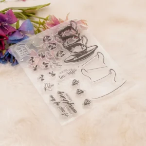 Tea Cups Clear Stamp Set - lifestyle photo | clear stamp