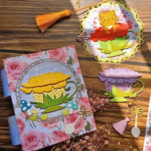 Teacup And Flowers Metal Cutting Dies 03