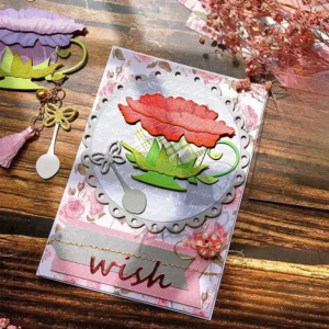 Teacup And Flowers Metal Cutting Dies 04