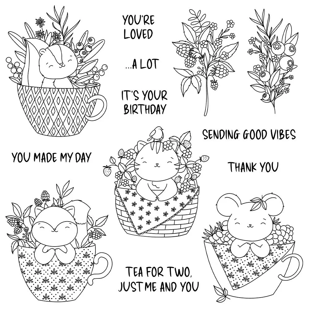 Teacup Animals Clear Stamps 04 Teacup Animals Clear Stamps 04