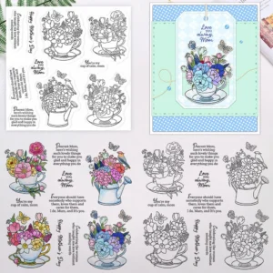 Teacup Flower Cluster Clear Stamps 03