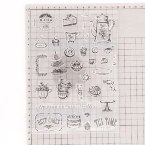 Teahouse Stamp Set - detail view | clear stamp