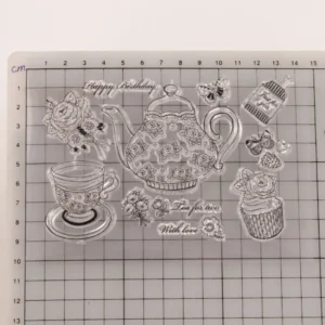 Teapot Stamp Set - detail view | clear stamp