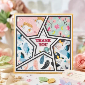 Thank You Star Collage Card Realistic 01