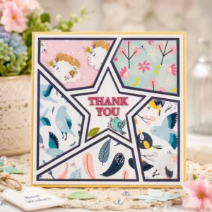 Thank You Star Collage Card Realistic 02