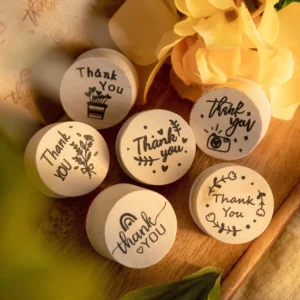Sumflying Thank You Wooden Rubber Stamp Set - image 1