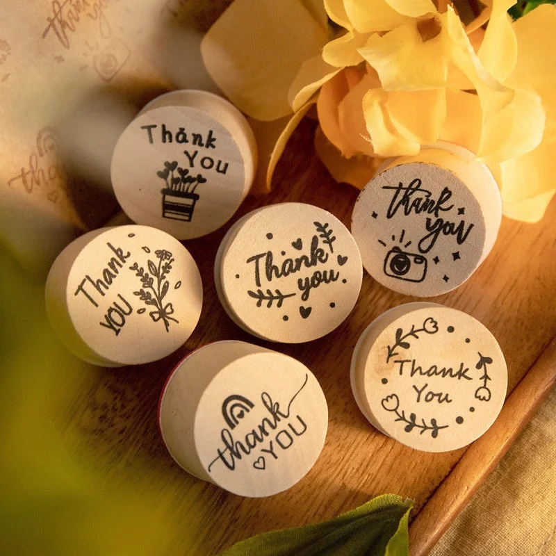 Sumflying Thank You Wooden Rubber Stamp Set - image 1 Sumflying Thank You Wooden Rubber Stamp Set - image 1