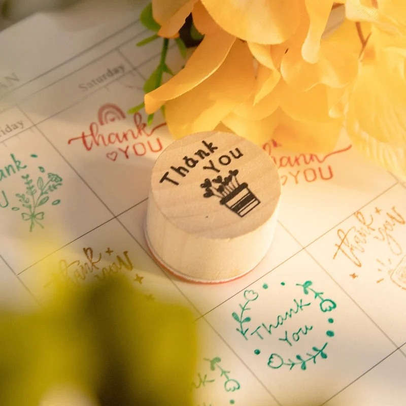 Sumflying Thank You Wooden Rubber Stamp Set - image 6 Sumflying Thank You Wooden Rubber Stamp Set - image 6