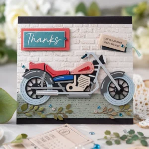 Thanks Motorcycle Card Realistic 02