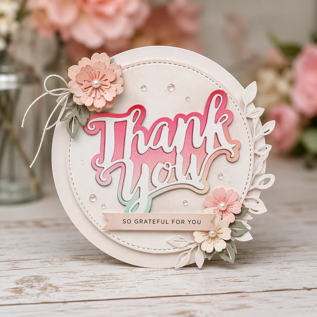 Sumflying Mini "Thank you" Words Metal Cutting Dies Thankyou Frame B 20261006 02