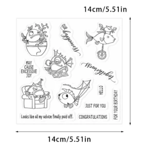 Sumflying Friendship Fish Birthday Clear Stamps The Friendship Of Fish Clear Stamps 02