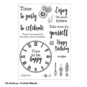 Time Clock Clear Stamp Set - detail view | clear stamp