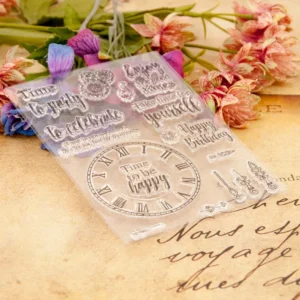 Time Clock Clear Stamp Set - lifestyle photo | clear stamp