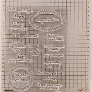 To the Family Letters Clear Stamp Set - size chart | clear stamp