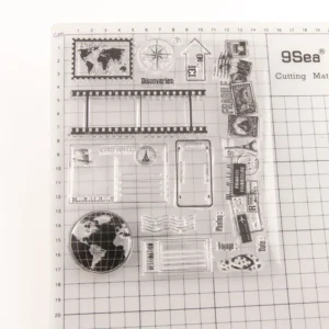 Travel Diary Stamp Set - detail view | clear stamp
