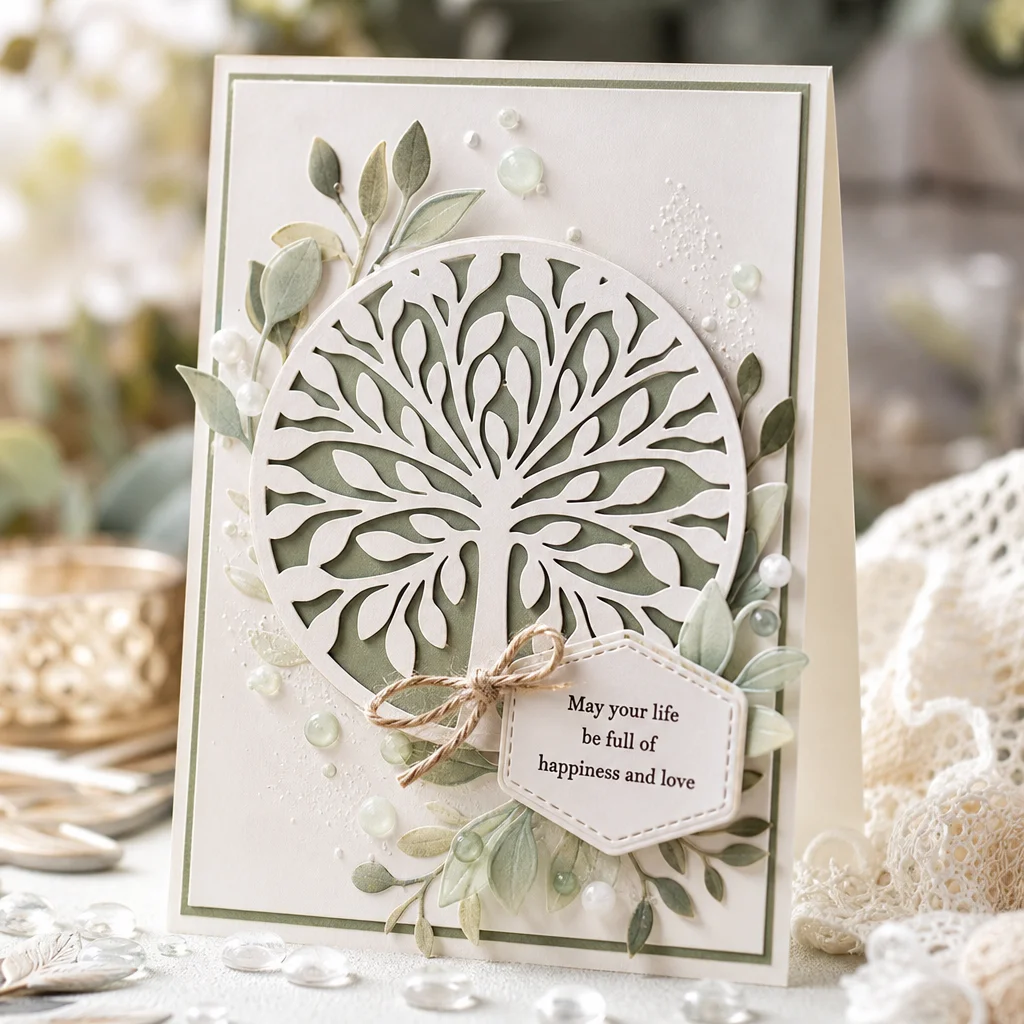 Sumflying Tree of Life Cutting Dies Scrapbooking Die-Cuts Tree Of Life Card Realistic 01