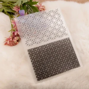 Trellis Background Stamp Set - size chart | clear stamp