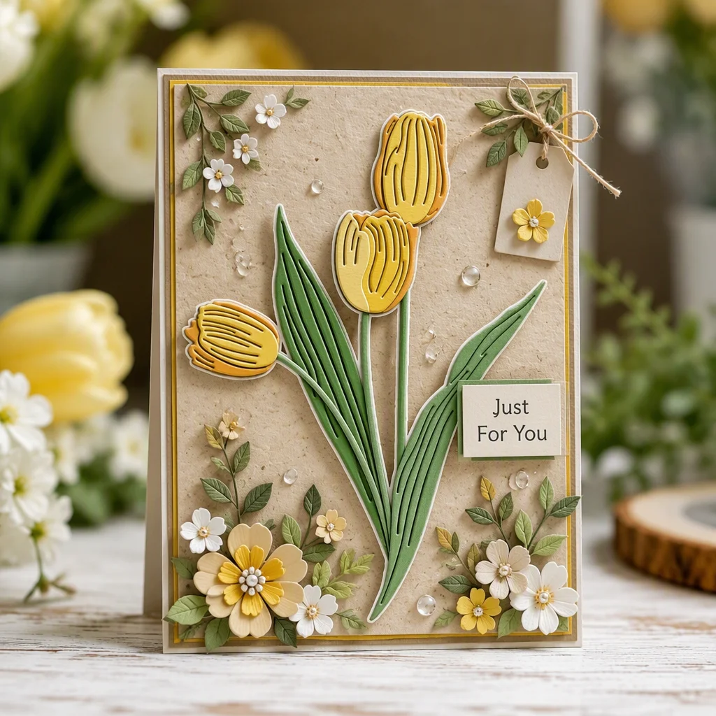 Sumflying Spring Tulips Metal Cutting Dies Tulip Floral Diy 20261006 02