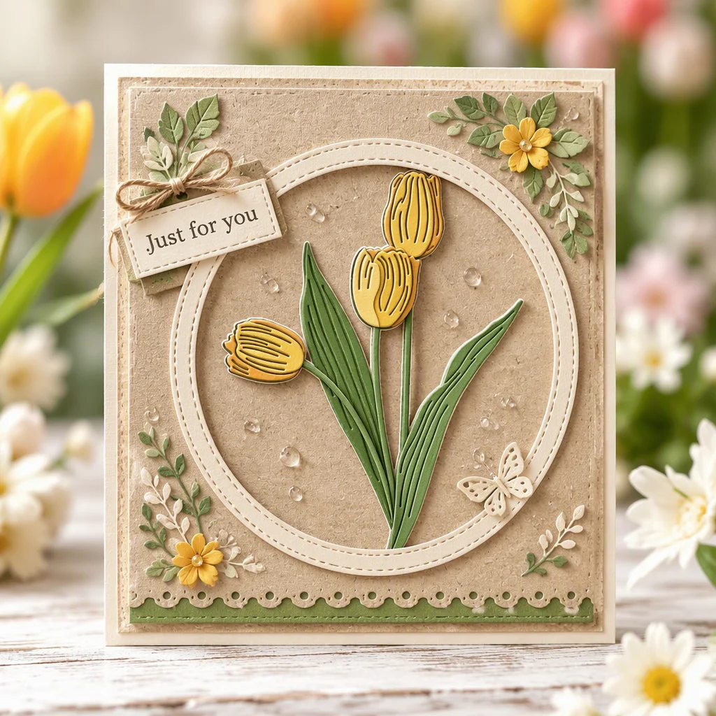 Sumflying Spring Tulips Metal Cutting Dies Tulip Frame 20261006 01