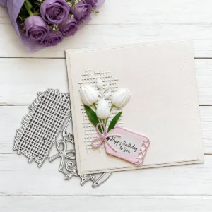 Sumflying Tulip Grid Background Metal Cutting Dies - main product photo