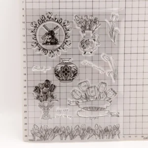 Tulips Windmill Stamp Set - lifestyle photo | clear stamp