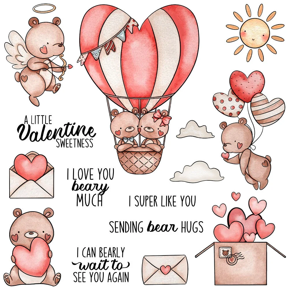 Valentines Day Bear Clear Stamps 00 Valentines Day Bear Clear Stamps 00