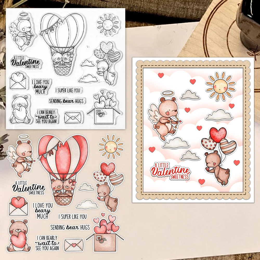 Valentines Day Bear Clear Stamps 01 Valentines Day Bear Clear Stamps 01