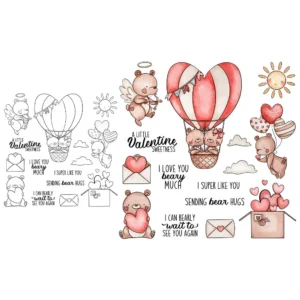 Sumflying Valentines Day Bear Heart Love Clear Stamps Valentines Day Bear Clear Stamps 03