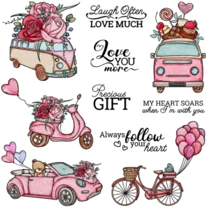 Valentines Day Car Clear Stamps 00