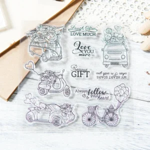 Sumflying Valentines Day Car Heart Love Clear Stamps Valentines Day Car Clear Stamps 04