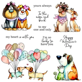 Sumflying Valentines Day Dogs Love Clear Stamps