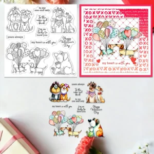 Valentines Day Dogs Clear Stamps 01