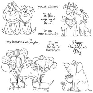 Sumflying Valentines Day Dogs Love Clear Stamps Valentines Day Dogs Clear Stamps 05