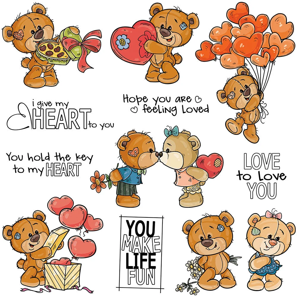 Valentines Day Teddy Bear Clear Stamps 00 Valentines Day Teddy Bear Clear Stamps 00