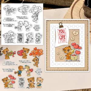 Valentines Day Teddy Bear Clear Stamps 01