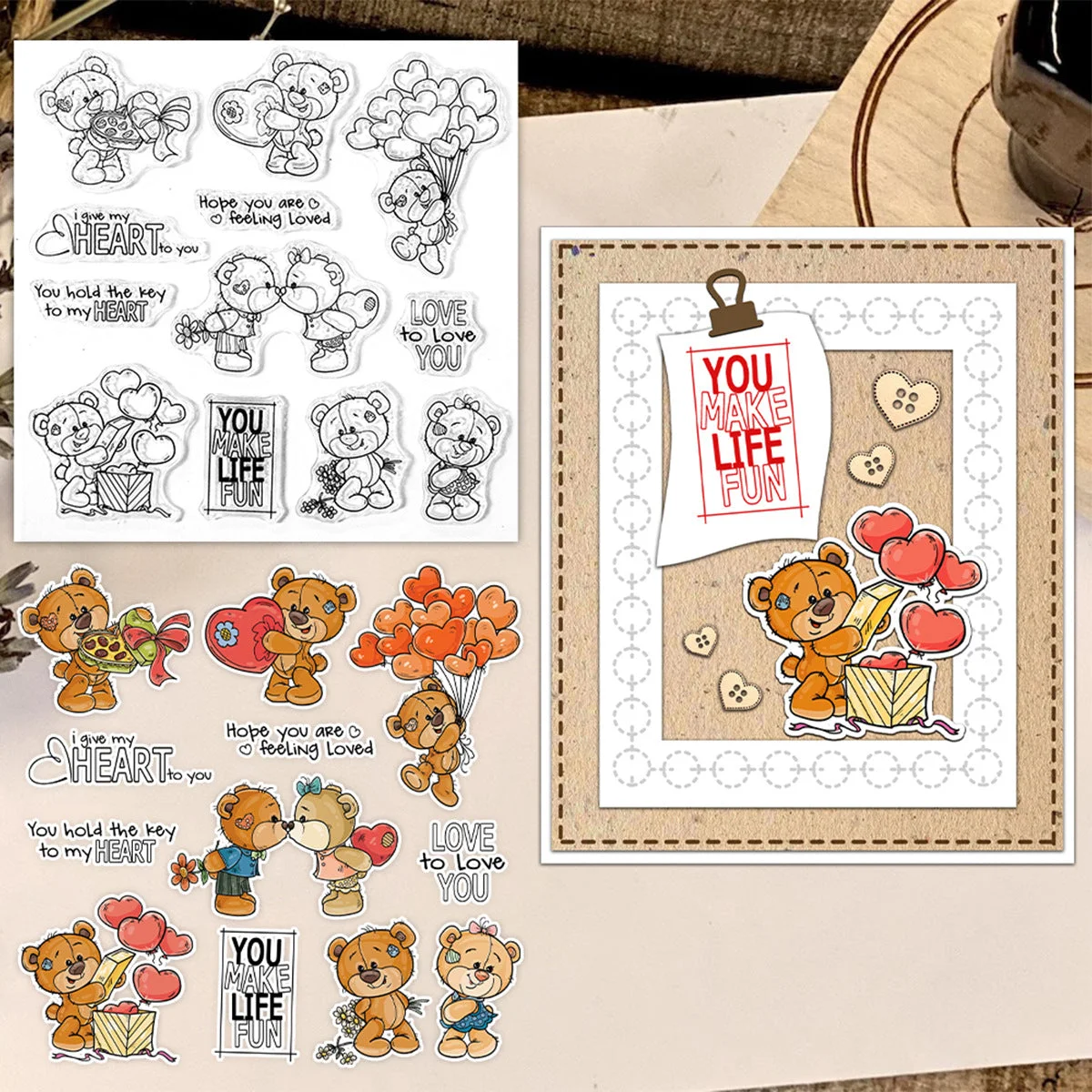 Valentines Day Teddy Bear Clear Stamps 01 Valentines Day Teddy Bear Clear Stamps 01