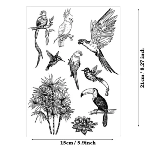 Various bird combinations Stamp Set - main product photo | clear stamp