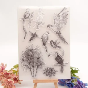 Various bird combinations Stamp Set - size chart | clear stamp