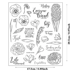 Various Flowers Peony Orchid Hyacinth Stamp Set - main product photo | clear stamp