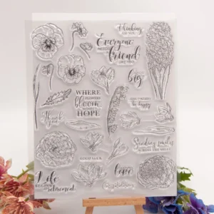 Various Flowers Peony Orchid Hyacinth Stamp Set Various Flowers Peony Orchid Hyacinth Stamp Set - size chart | clear stamp