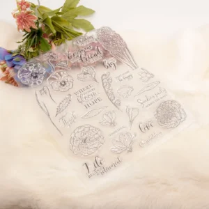 Various Flowers Peony Orchid Hyacinth Stamp Set Various Flowers Peony Orchid Hyacinth Stamp Set - lifestyle photo | clear stamp